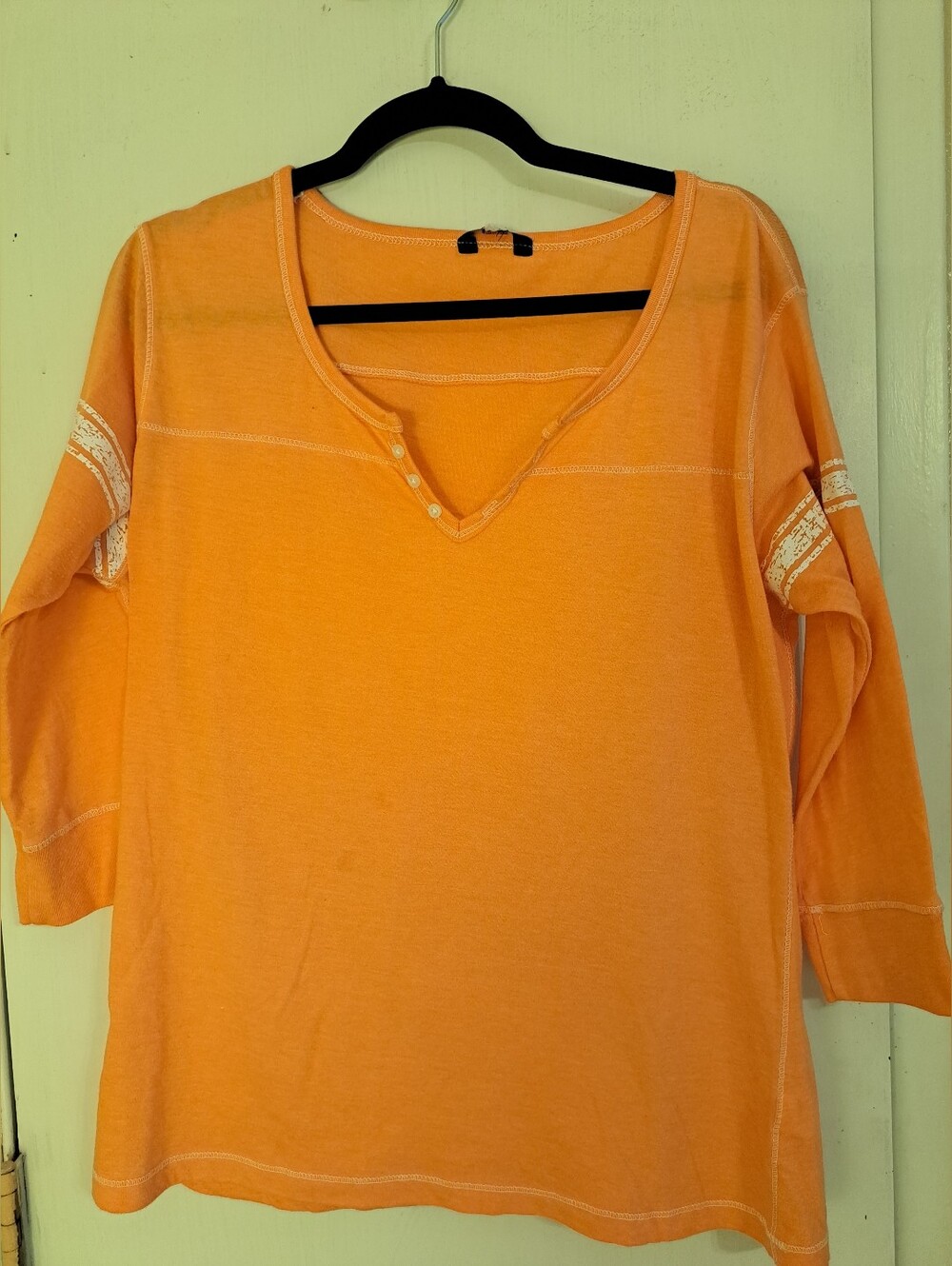 MVM Sport Mango Women's 3/4 Sleeve Top, EUC, size large, not xxl, no size tag